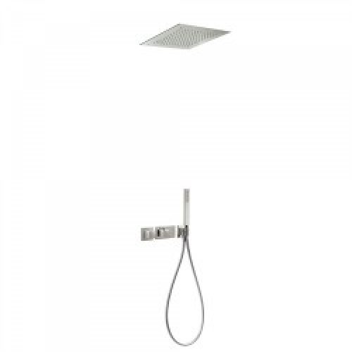 Kit de douche thermostatique et encastré BLOCK SYSTEM avec fermeture et réglage du débit (2 voies) -…