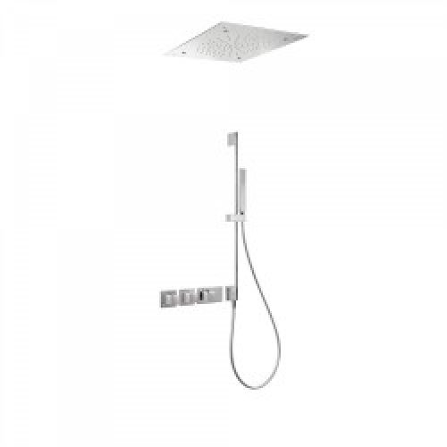 Kit de douche thermostatique et encastré BLOCK SYSTEM avec fermeture et réglage du débit (3 voies) -…