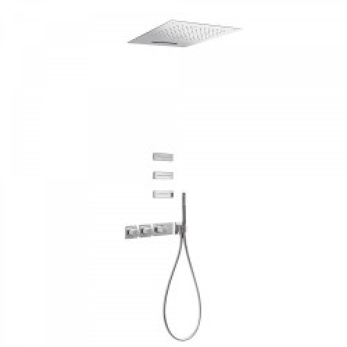 Kit de douche thermostatique et encastré BLOCK SYSTEM avec fermeture et réglage du débit (4 voies) -…