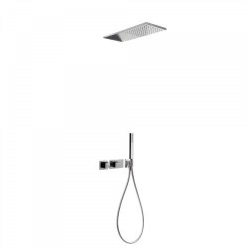 Kit de douche thermostatique et encastré BLOCK SYSTEM avec fermeture et réglage du débit (2 voies) -…