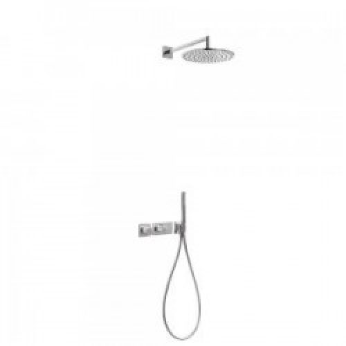 Kit de douche thermostatique et encastré BLOCK SYSTEM avec fermeture et réglage du débit (2 voies) -…