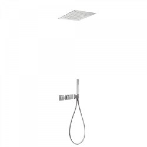 Kit de douche thermostatique et encastré BLOCK SYSTEM avec fermeture et réglage du débit (2 voies) -…