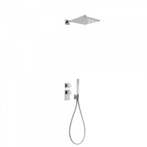 Kit de douche thermostatique et encastré BLOCK SYSTEM avec fermeture et réglage du débit (2 voies) -…