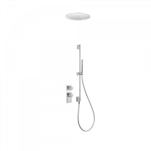 Kit de douche thermostatique et encastré BLOCK SYSTEM avec fermeture et réglage du débit (2 voies) -…