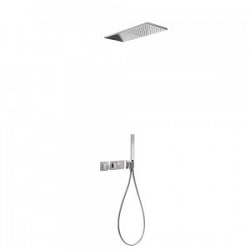 Kit de douche thermostatique et encastré BLOCK SYSTEM avec fermeture et réglage du débit (2 voies) -…