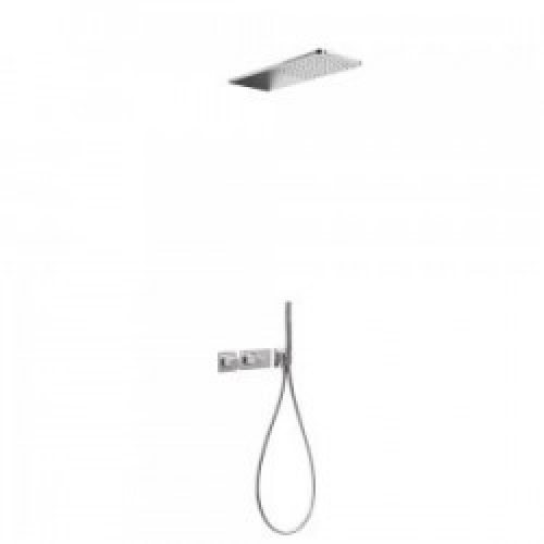 Kit de douche thermostatique et encastré BLOCK SYSTEM avec fermeture et réglage du débit (2 voies) -…