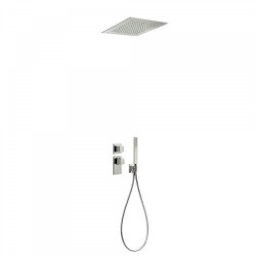 Kit de douche thermostatique et encastré BLOCK SYSTEM avec fermeture et réglage du débit (2 voies)…
