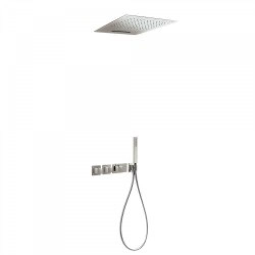 Kit de douche thermostatique et encastré BLOCK SYSTEM avec fermeture et réglage du débit (3 voies) -…