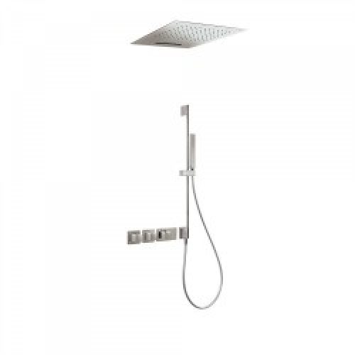 Kit de douche thermostatique et encastré BLOCK SYSTEM avec fermeture et réglage du débit (3 voies) -…