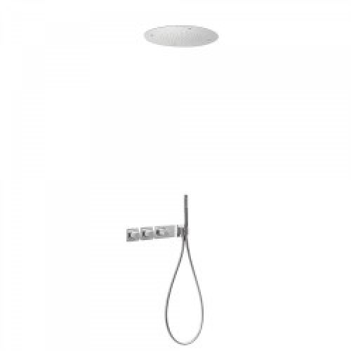Kit de douche thermostatique et encastré BLOCK SYSTEM avec fermeture et réglage du débit (3 voies) -…