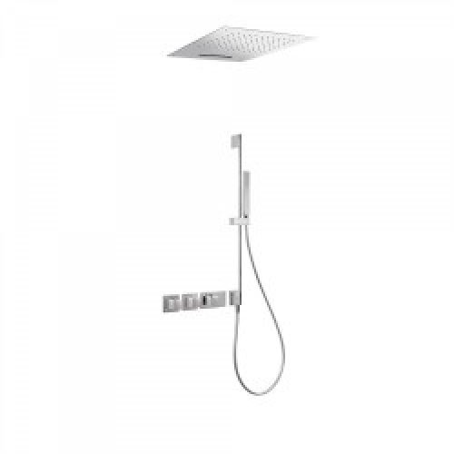 Kit de douche thermostatique et encastré BLOCK SYSTEM avec fermeture et réglage du débit (3 voies) -…