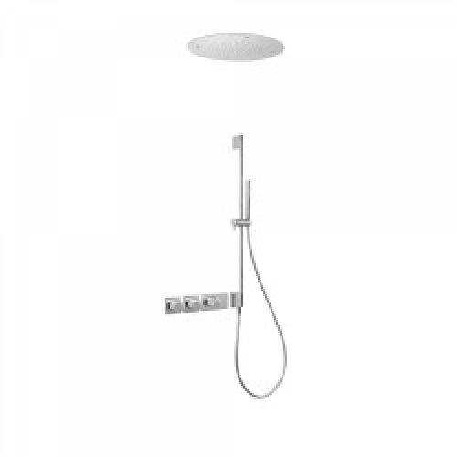 Kit de douche thermostatique et encastré BLOCK SYSTEM avec fermeture et réglage du débit (3 voies) -…