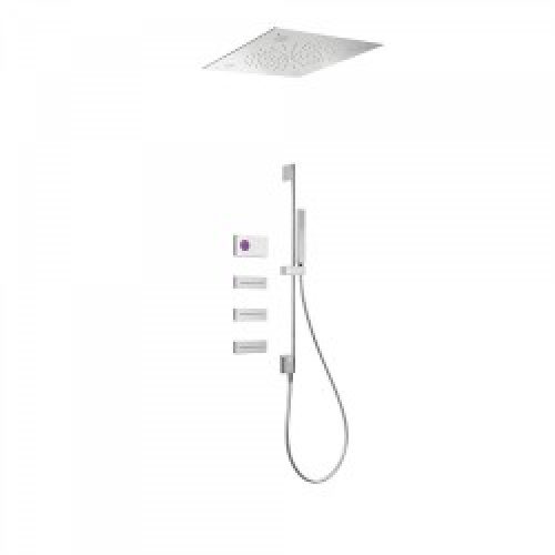 Kit de douche thermostatique électronique et encastré SHOWER TECHNOLOGY CHROMOTHERAPY avec contrôle…