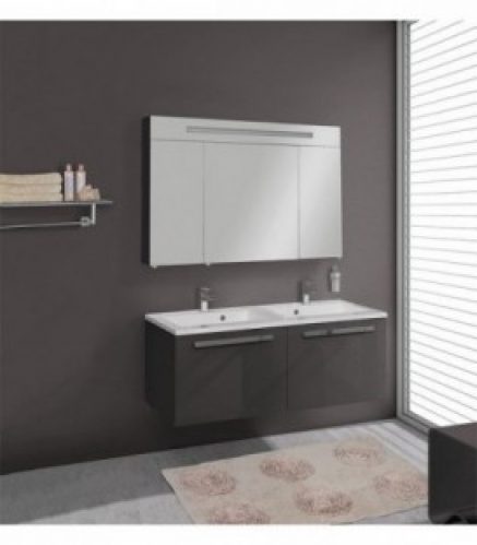 Kit de meubles de bain EBLI serie MAB anthracite brillant