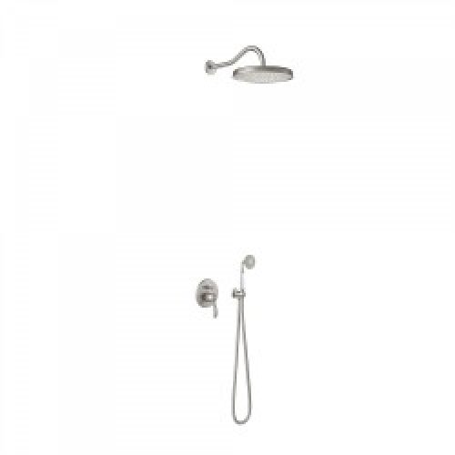 Kit douche à encastrer avec fermeture et réglage du débit – TRES 24218003AC Acier