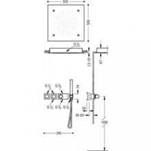 Kit douche thermostatique 3 voies TRES Jet…