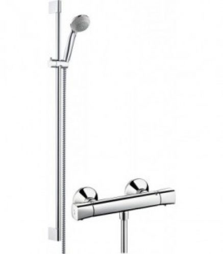 Kit douche thermostatique Hansgrohe Crometta 85/Ecostat universel Unica Crometta, 900mm