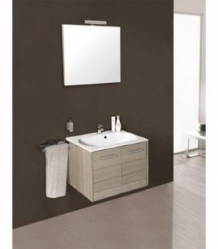 Kit meuble salle de bain ENI serie MAA couleur bicolore mélèze largeur 600 mm