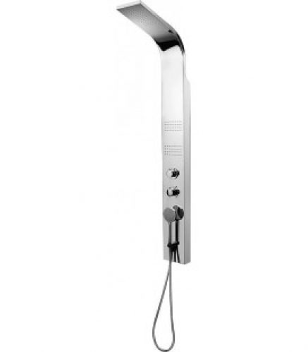 Kit panneau de douche Esila avec mitigeur thermostatique inox poli