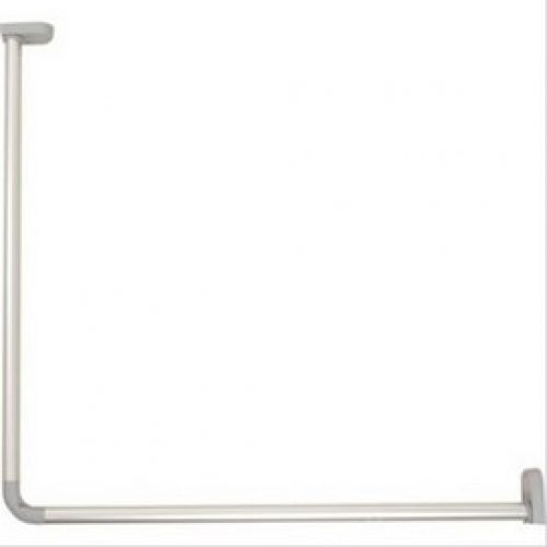 Kit porte-rideau d&rsquo;angle en aluminium Blanc 70 x 70 Ø 25 mm