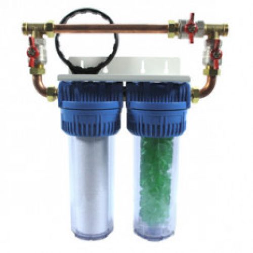 Kit Pot à filtre double+Cartouches+ Equerre+By-pass+Vis+Clé