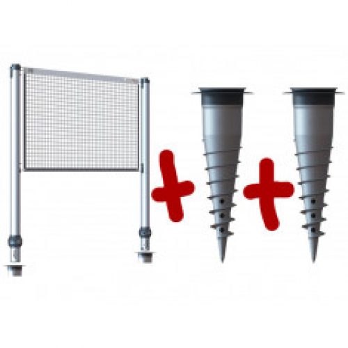 Kit poteaux multisports télescopique + 2 bases d&rsquo;ancrage GARD&ROCK