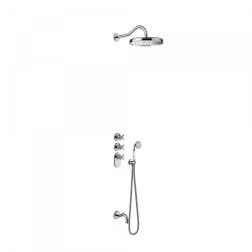 Kit thermostatique baignoire encastré avec fermeture et réglage du débit (2 voies) – TRES 24235301