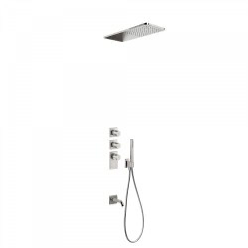 Kit thermostatique baignoire encastré BLOCK SYSTEM avec fermeture et réglage du débit (3 voies) – TRES…