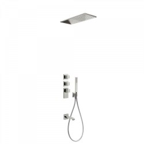 Kit thermostatique baignoire encastré BLOCK SYSTEM avec fermeture et réglage du débit (3 voies) – TRES…