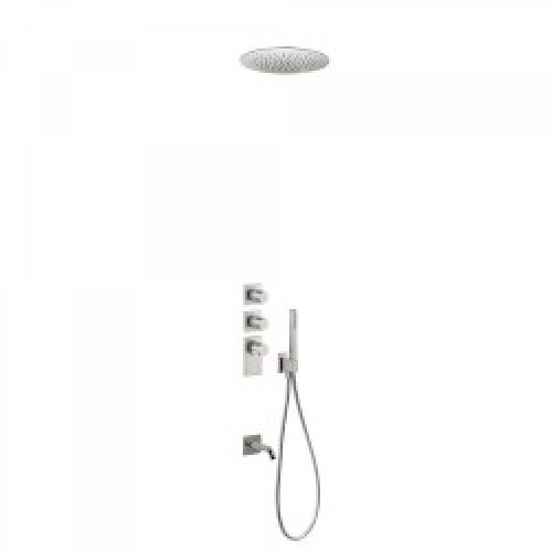 Kit thermostatique baignoire encastré BLOCK SYSTEM avec fermeture et réglage du débit (3 voies) – TRES…