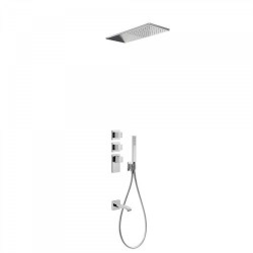 Kit thermostatique baignoire encastré BLOCK SYSTEM avec fermeture et réglage du débit (3 voies) – TRES…