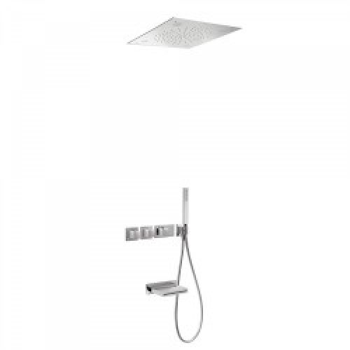 Kit thermostatique baignoire encastré BLOCK SYSTEM CHROMOTHERAPY avec fermeture et réglage du débit (3…