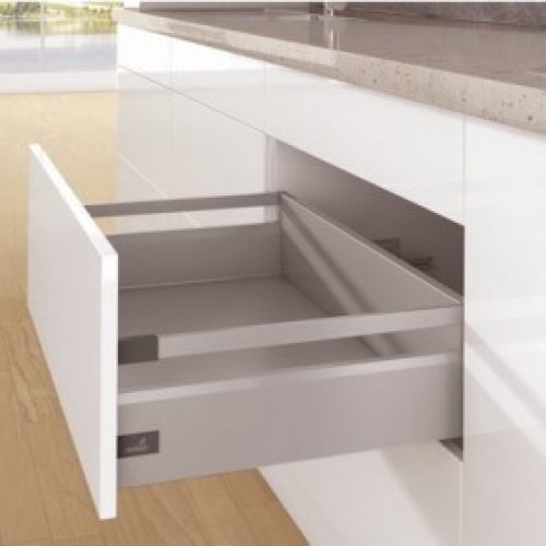 Kit tiroir tringles ArciTech-profil H126mm-dos H186 mm-argent