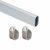 Kit tube de penderie ovale Emuca 30 x15 mm-aluminium