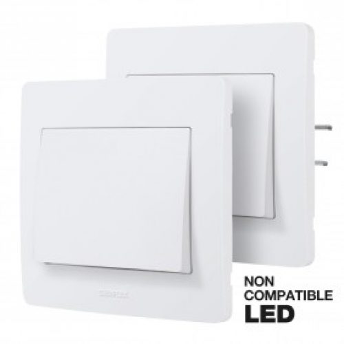 Kit Va-et-vient sans fil encastré complet – blanc – Diam2