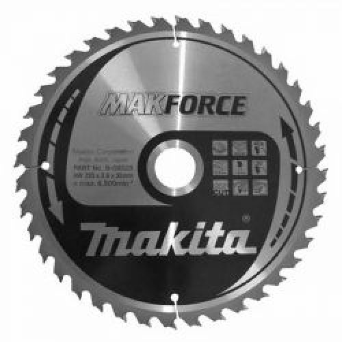 Lame Carbure Makforce Makita B 33362 235 Mm Bois Pour Scie Circulaire