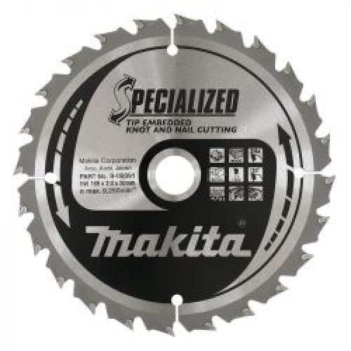Lame Carbure Makita B 09391 Specialized Bois Avec Clous Pour Scies Circulaires