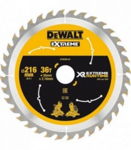 Lame de scie circulaire DeWalt, DT99569 XR Extreme Runtime 36Z 216/30 mm