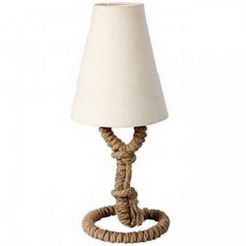 Lampe de table avec pied corde