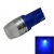 Lampe à Lampe à support T10, Couleur lumière Bleu, Puissance 1.5W, 1 LED Haute Puissance, Lumens 90lm, Tension DC 12 V