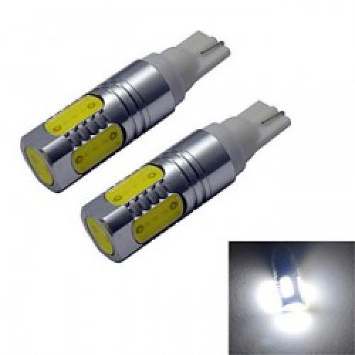 Lampe à Led à support T10, Couleur de lumière Blanc Froid, 2 pièces, Puissance 8W, 5 Led COB, Lumens 450-500lm, Tension DC 12 V
