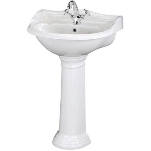 Lavabo ancien sur colonne DAISY 60 cm en céramique