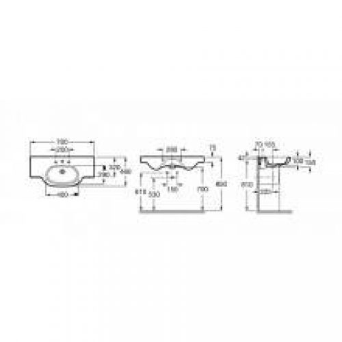 Lavabo avec colonne Meridian 70 x 46 cm Roca