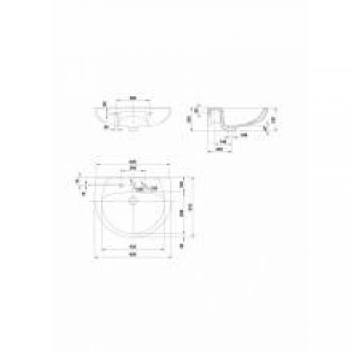 Lavabo avec demi-colonne Elia 65 x 51 cm