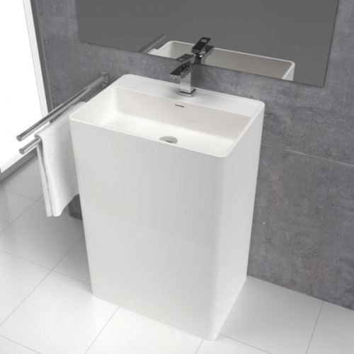 Lavabo colonne design CABANES 60 cm en solid surface
