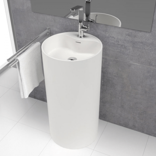 Lavabo colonne design VISTABELLA Ø45 cm en solid surface