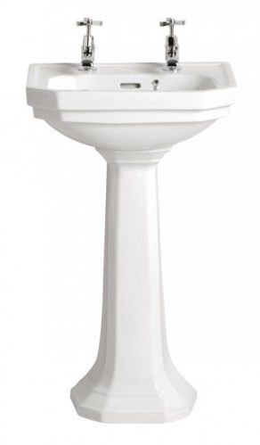 Lavabo Colonne Heritage Granley Deco avec 2 trous de robinetterie PGDW07