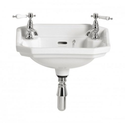 Lavabo Colonne Heritage Granley semi encastré avec 2 trous de robinetterie