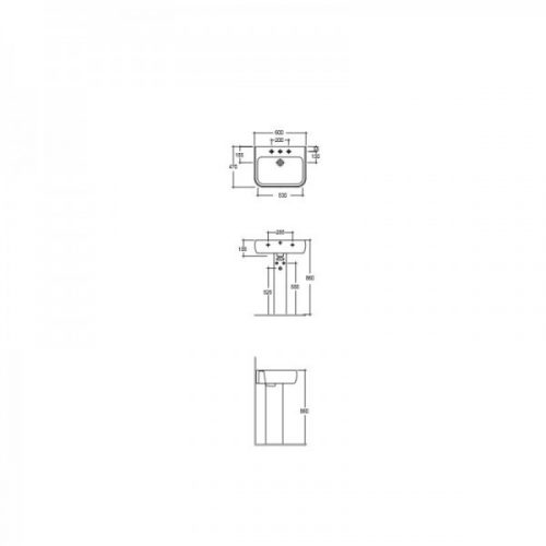 Lavabo Colonne Rak Ceramics METROPOLITAN 600x470mm Blanc Alpin