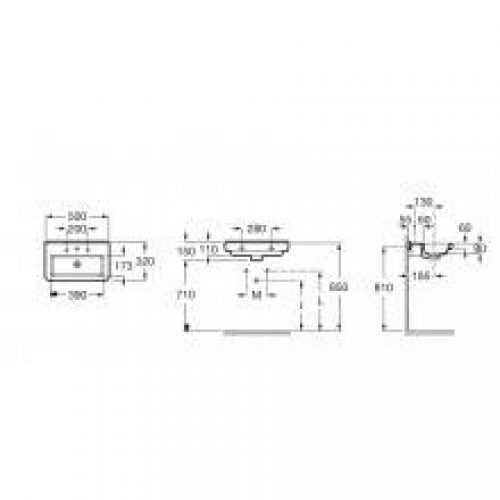 Lavabo Dama 50 x 32 cm Roca